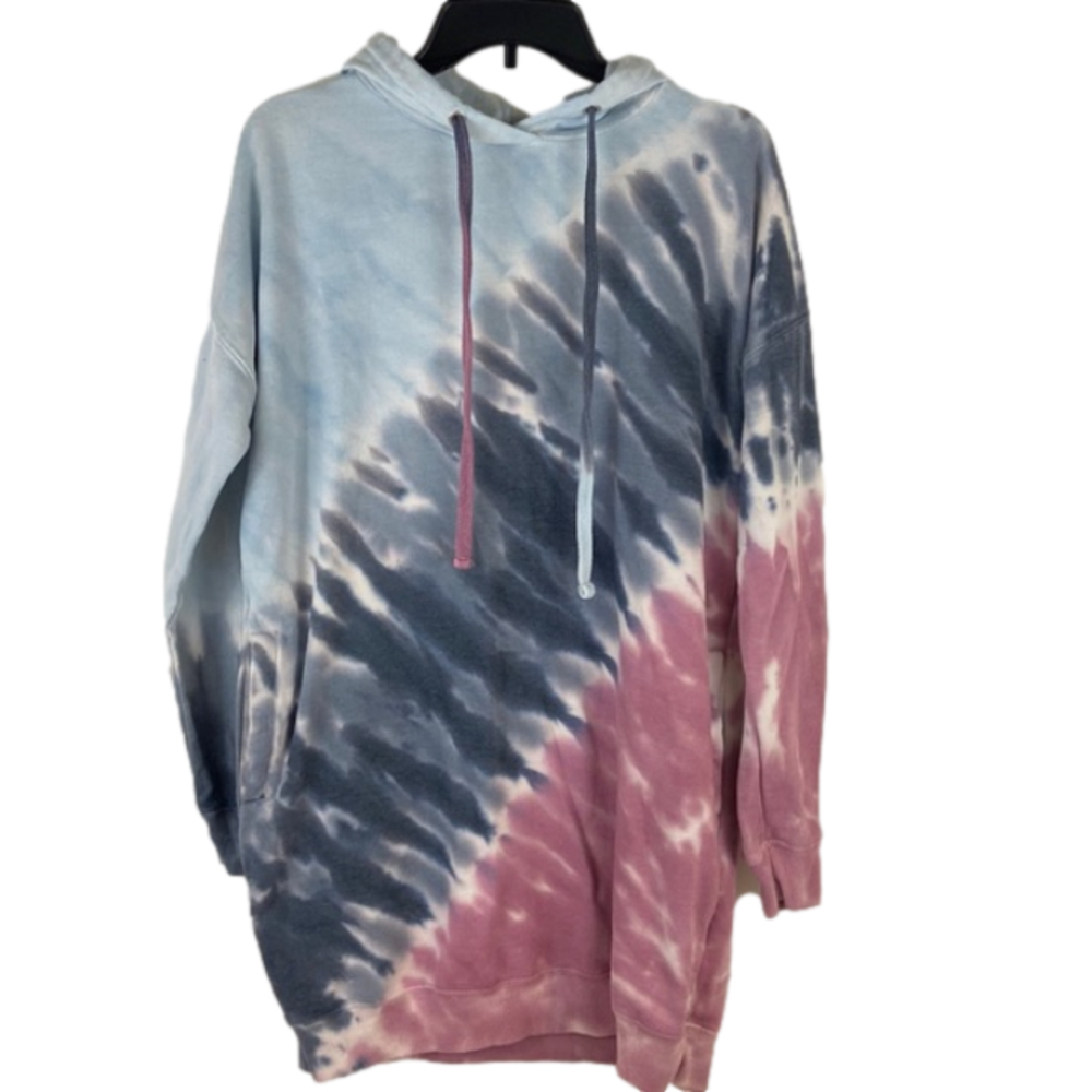 Tie Dye Tunic Hoodie Blue Gray Purple The Cozy Collection by Rue 21 Size Medium